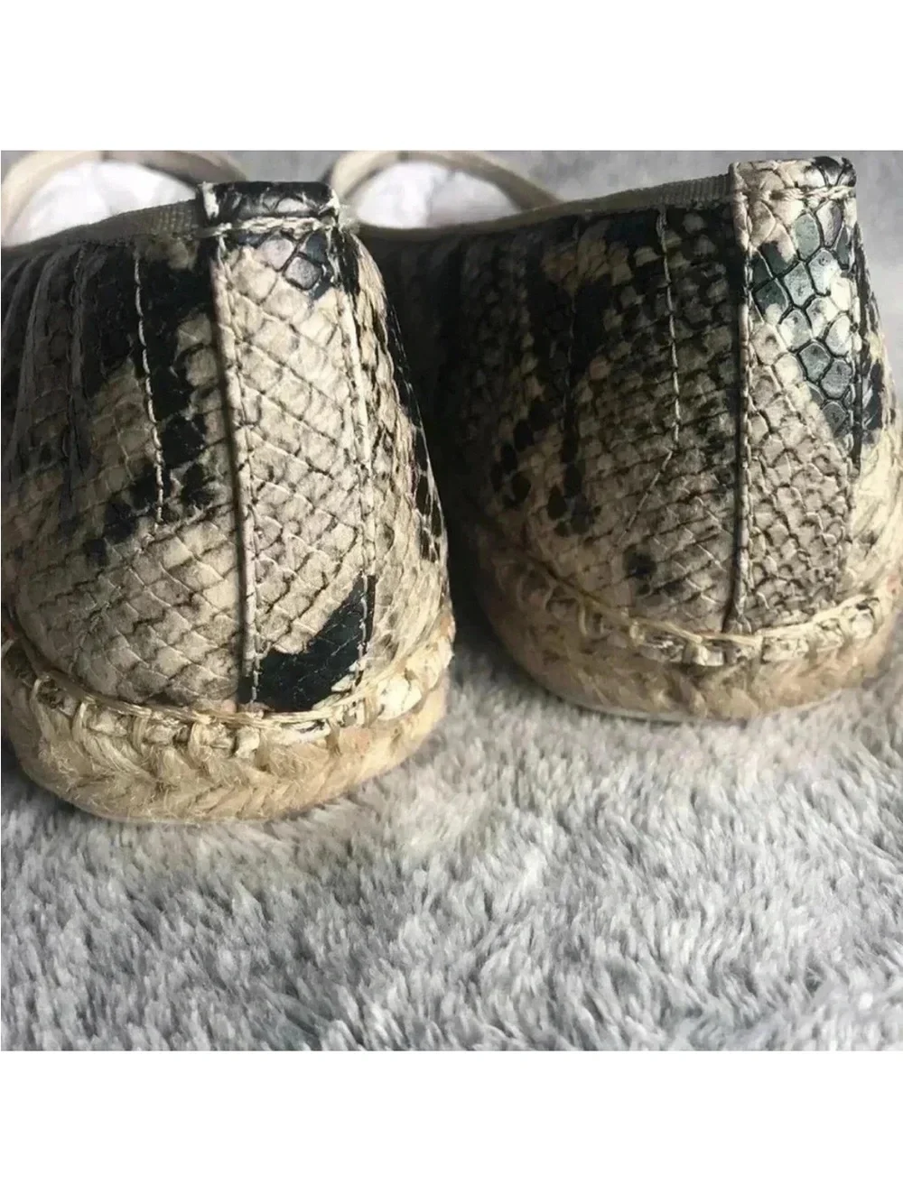 Franco Sarto Kiya Quilted Snakeskin Espadrilles Size 9.5 NIB